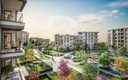 Rendu 3D de la phase Zeytin : parc et plans d’eau vus d’un balcon