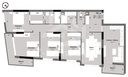 Plan coté de l'appartement F6 de 144 m² (type T6a) : pièces, cotes et surfaces