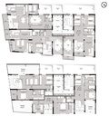 Plans des niveaux 13 et 14 (duplex) avec les trois types de duplex