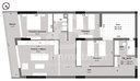 Plan coté de l'appartement F4 de 116 m² (type T4b+C) : pièces, cotes et surfaces