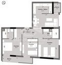 Plan coté de l'appartement F4 de 101 m² (type T4a) : pièces, cotes et surfaces