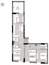 Plan coté de l'appartement F4 de 82 m² (type T4d+C) : pièces, cotes et surfaces