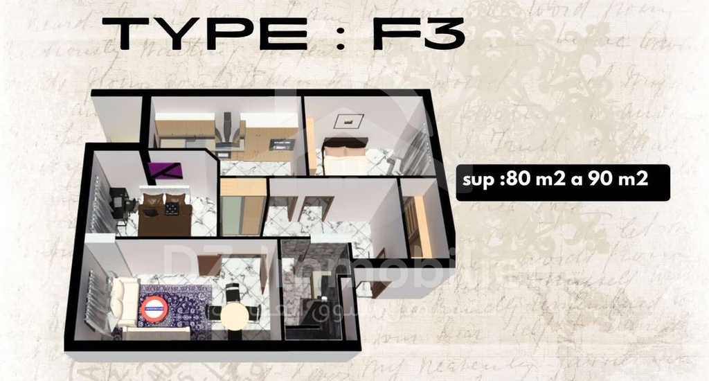 Vente Appartement F3 - Boulevard Bouchikhi, Bir El Djir, ORAN