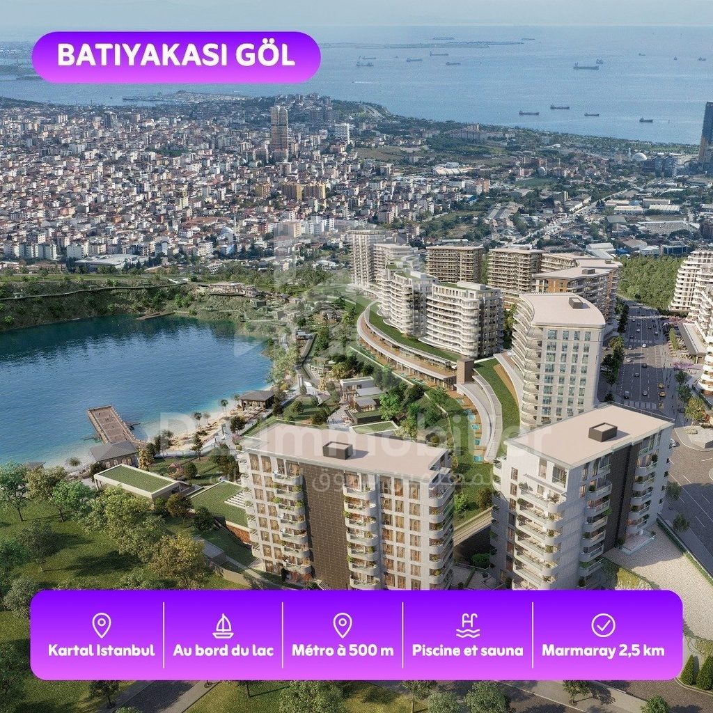 Venta Apartamento 1+1 (87,3–100,6 m² brutos) – Batıyakası Göl Loca, Esentepe, Kartal, Estambul