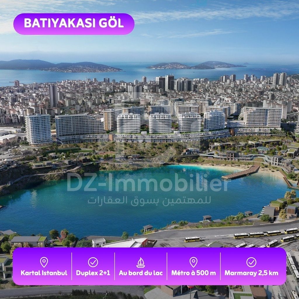 Venta Apartamento 2+1 Dúplex (162,7–167,4 m² brutos) – Batıyakası Göl Loca, Esentepe, Kartal, Estambul