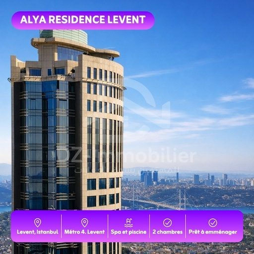 Vente Appartement 2+1 (F3) – Alya Residence Levent, Levent, Istanbul