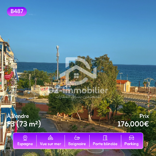 Vente Appartement F3 (73m²) – À 1 Minute De La Plage, Raval Roig, Alicante, Espagne